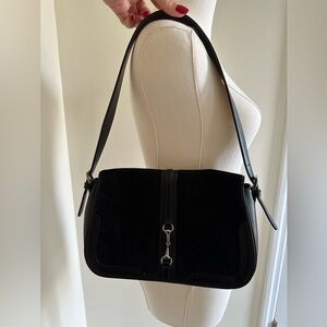 Ann Taylor Loft Black Faux Suede Bag